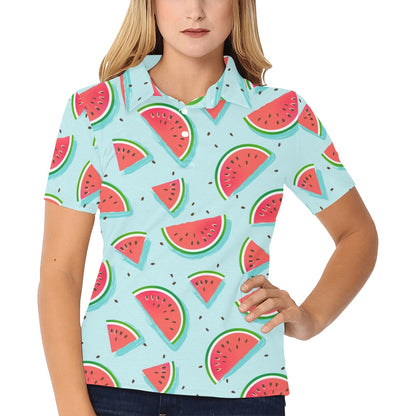 Watermelon Pattern Print Design WM03 Women's Polo Shirt