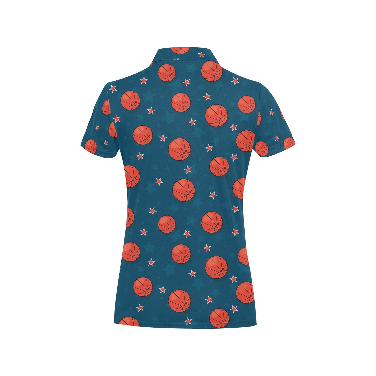 Basketball Pattern Print Design 02 Women's Polo Shirt