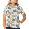 Guinea Fowl Pattern Print Design 01 Women's Polo Shirt