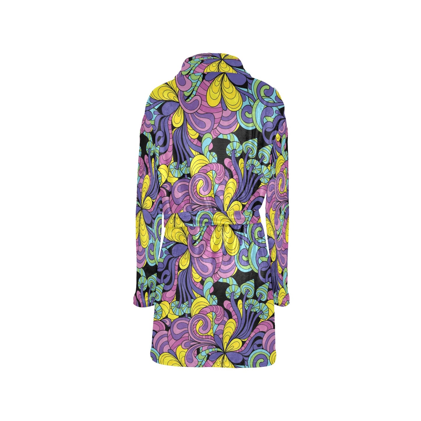 Psychedelic Pattern Print Design A04 Women's Fleece Robe