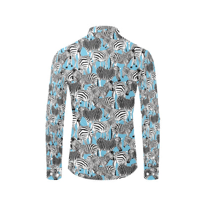 Zebra Print Design LKS305 Men's Long Sleeve Dress Shirt