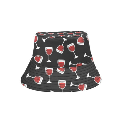 Wine Glass Print Design LKS303 Unisex Bucket Hat