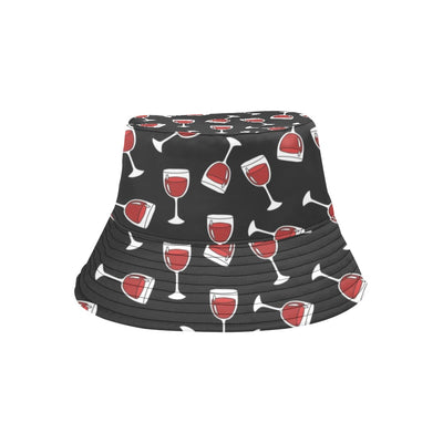 Wine Glass Print Design LKS303 Unisex Bucket Hat