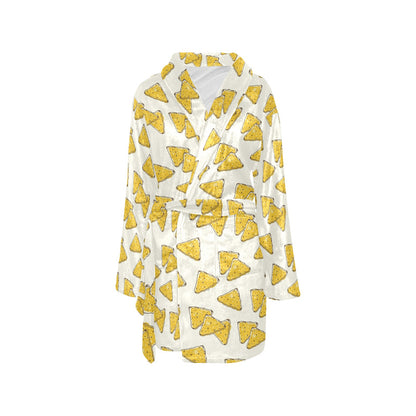 Nachos Pattern Print Design A01 Women's Fleece Robe