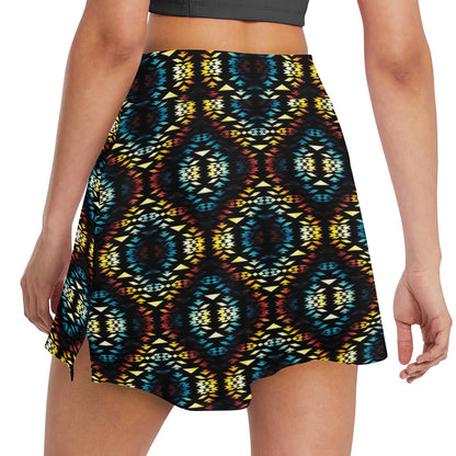 Tribal Pattern Print Design LKS309 17" Golf & Pickleball Skort with Pockets
