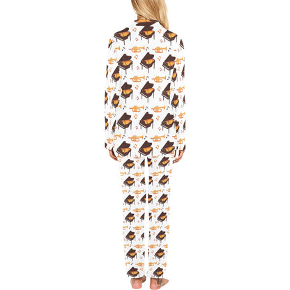 Piano Print Design LKS406 Women's Long Pajama Set