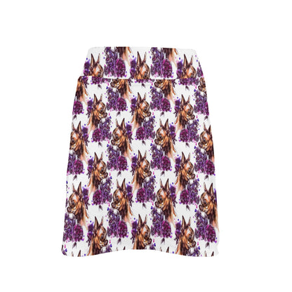 Chihuahua Purple Floral 17" Golf & Pickleball Skort with Pockets