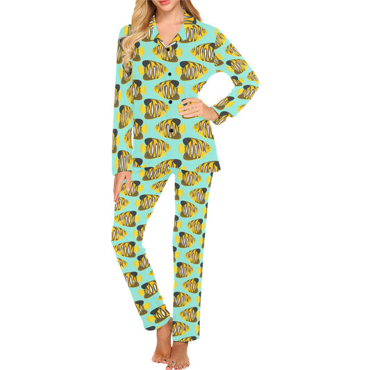 Angelfish Print Design LKS402 Women's Long Pajama Set