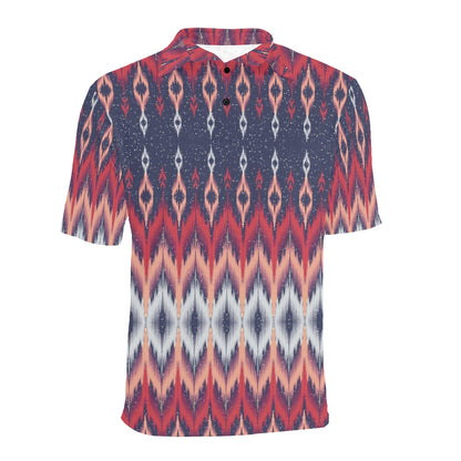Ikat Print Design LKS401 Men Polo Shirt