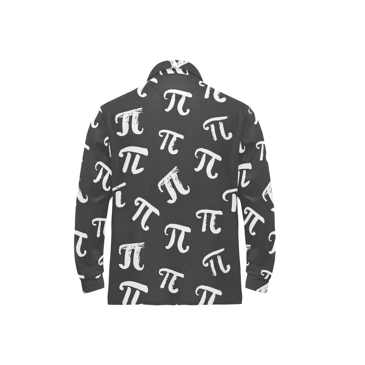 Pi Day Pattern Print Design A02 Long Sleeve Polo Shirt For Men's