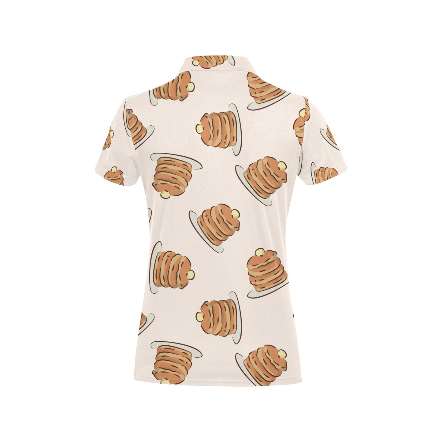Pancake Pattern Print Design A01 Women's Polo Shirt