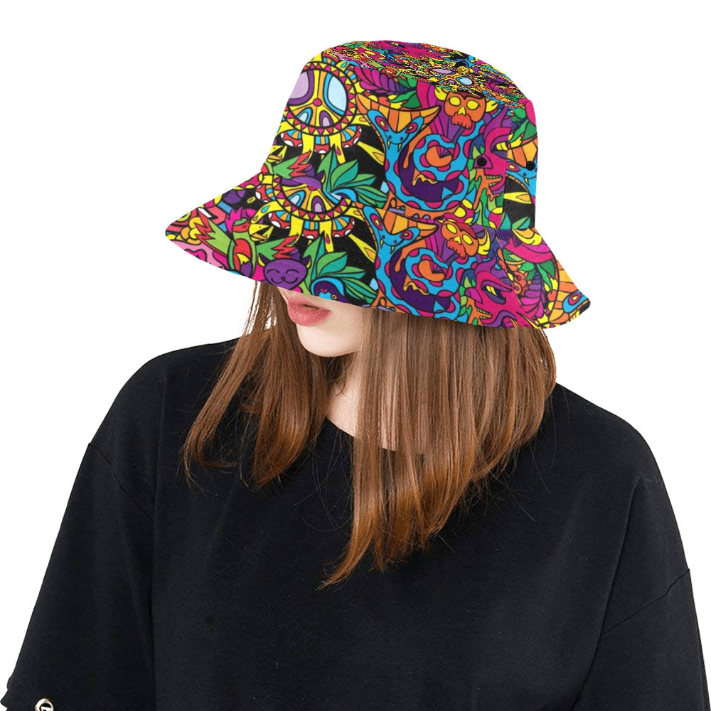 Trippy Print Design LKS304 Unisex Bucket Hat