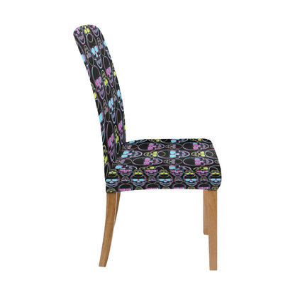Skull 3D Colorful Print Design LKS309 Dining Chair Slipcover