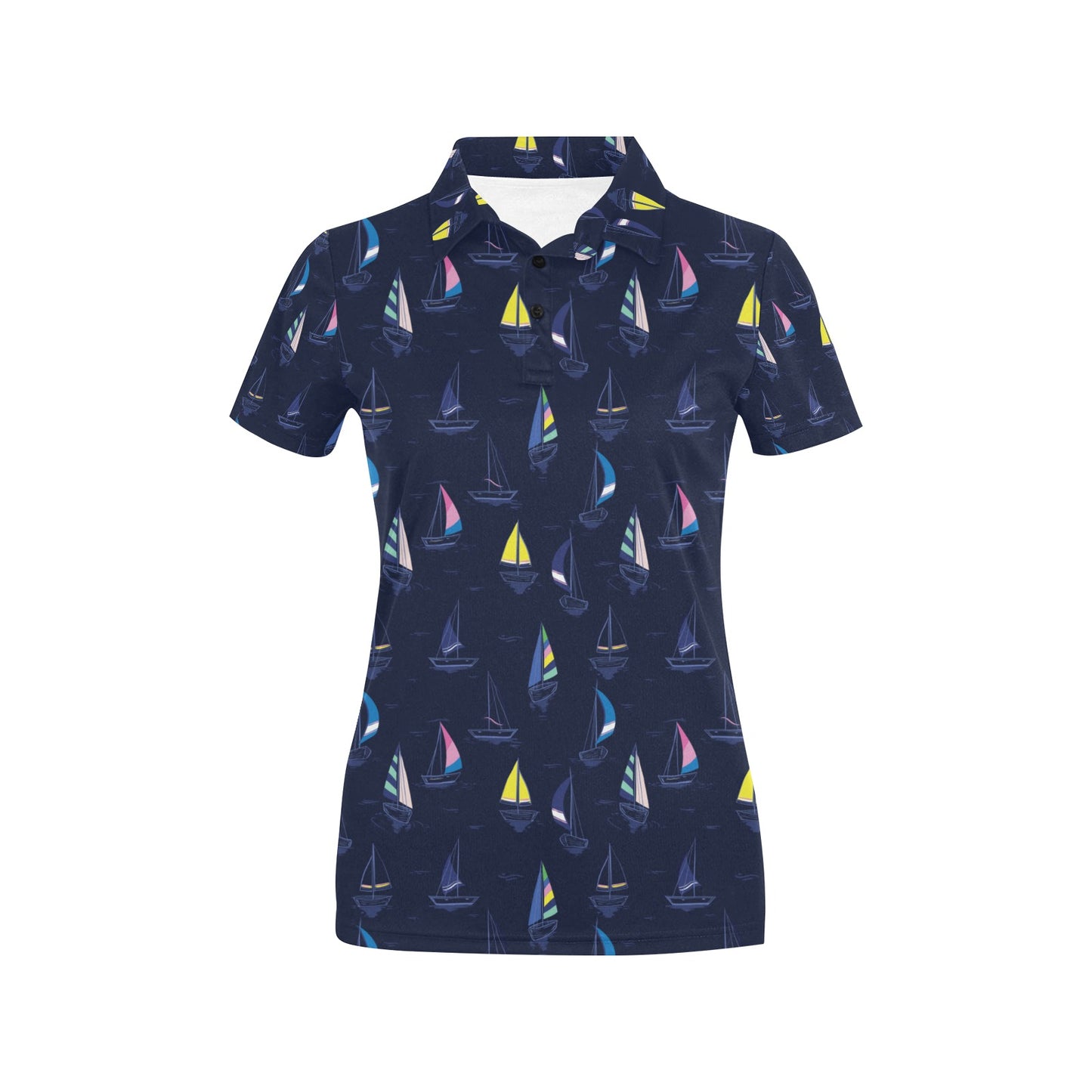 Sailboat Print Design LKS305 Women's Polo Shirt