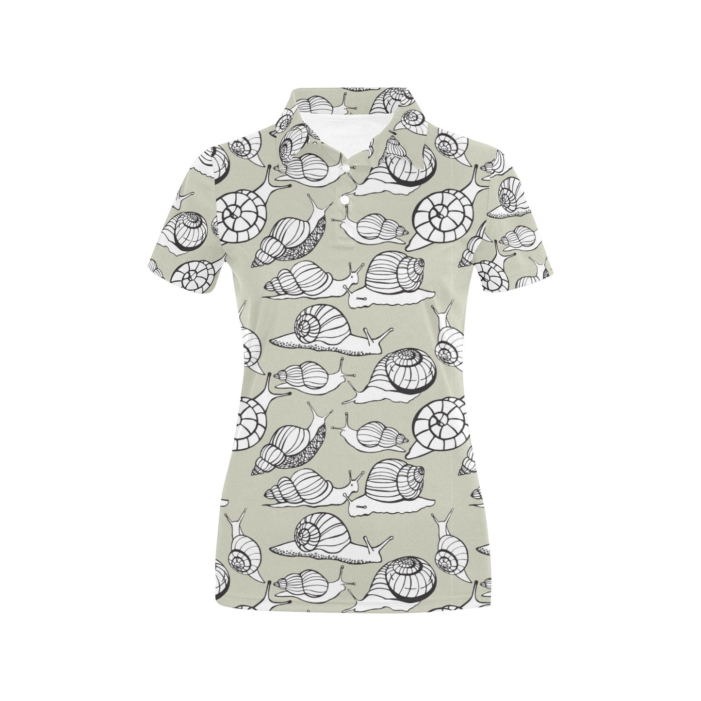 Snail Pattern Print Design 03 Women's Polo Shirt