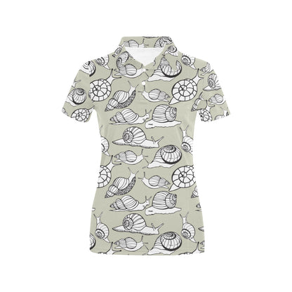 Snail Pattern Print Design 03 Women's Polo Shirt