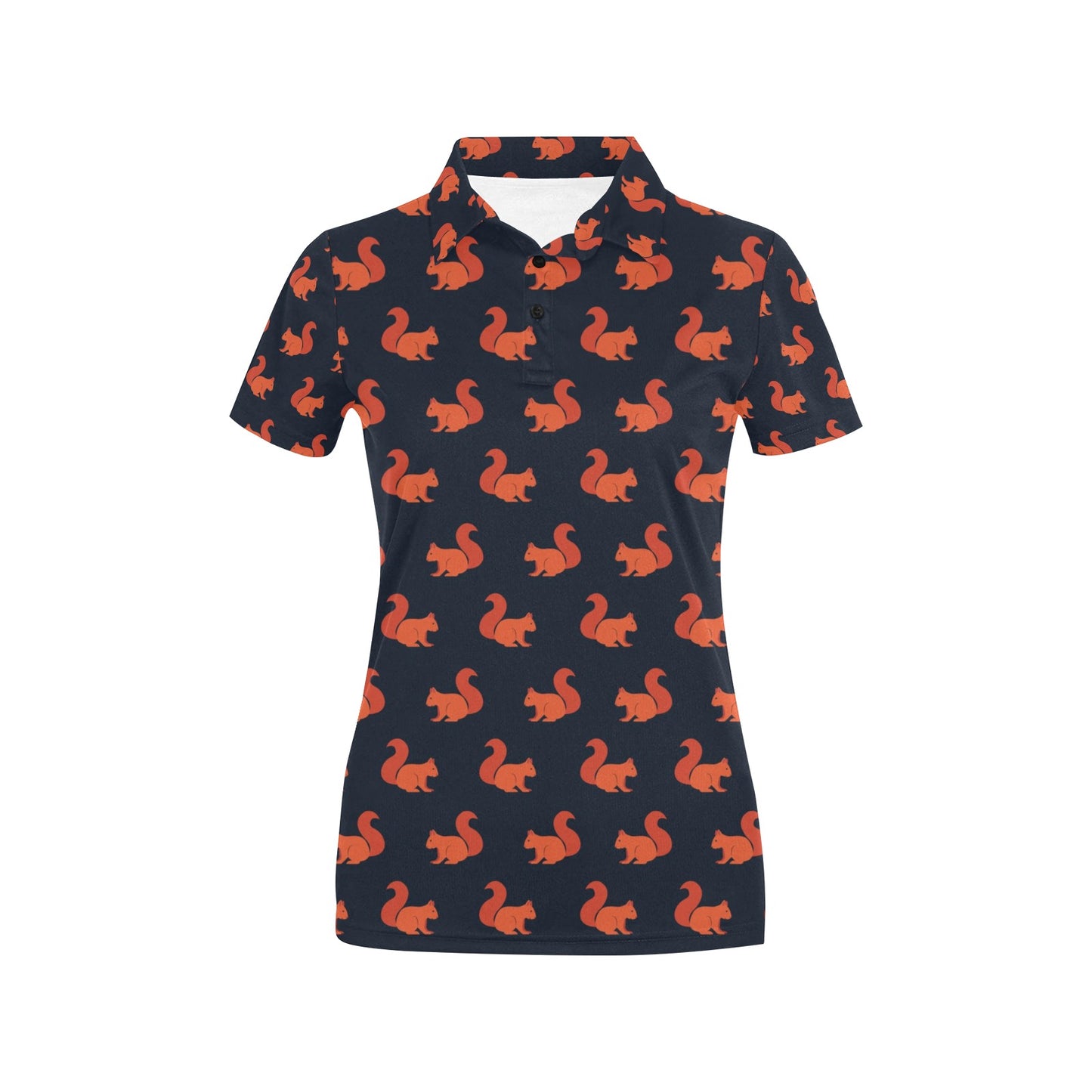 Squirrel Print Design LKS306 Women's Polo Shirt