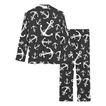 Anchor Black White Women's Long Pajama Set