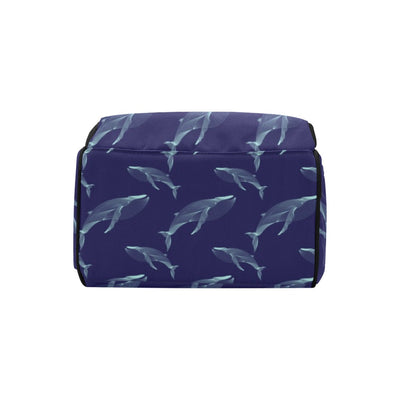 Blue Whale Print Design LKS402 Diaper Bag Backpack