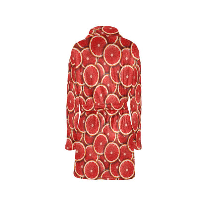 Grapefruit Pattern Print Design GF05 Women's Fleece Robe