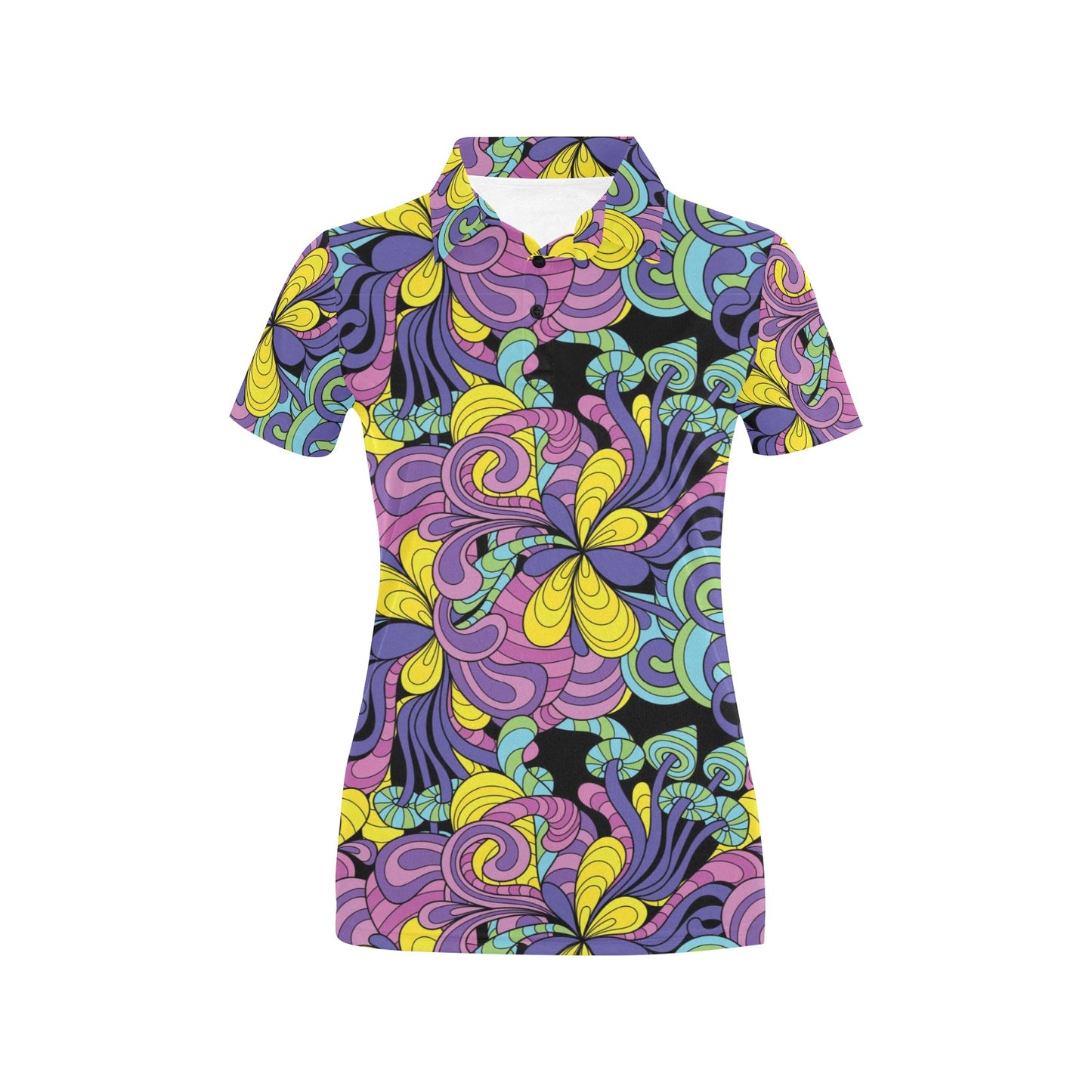Psychedelic Pattern Print Design A04 Women's Polo Shirt