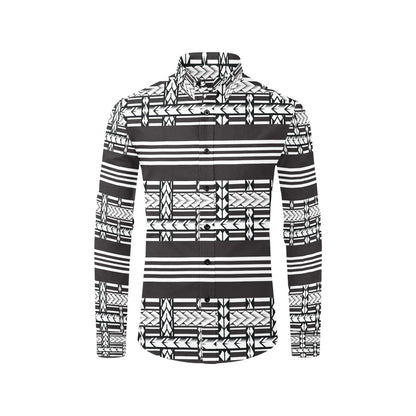 Samoan Tattoo Print Design LKS304 Men's Long Sleeve Dress Shirt