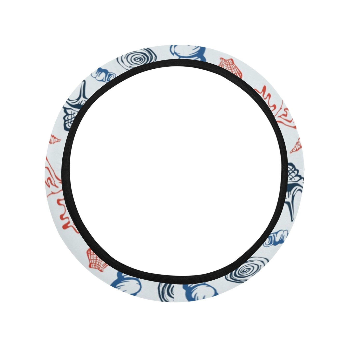 Seashell Print Design LKS307 Steering Wheel Cover with Elastic Edge