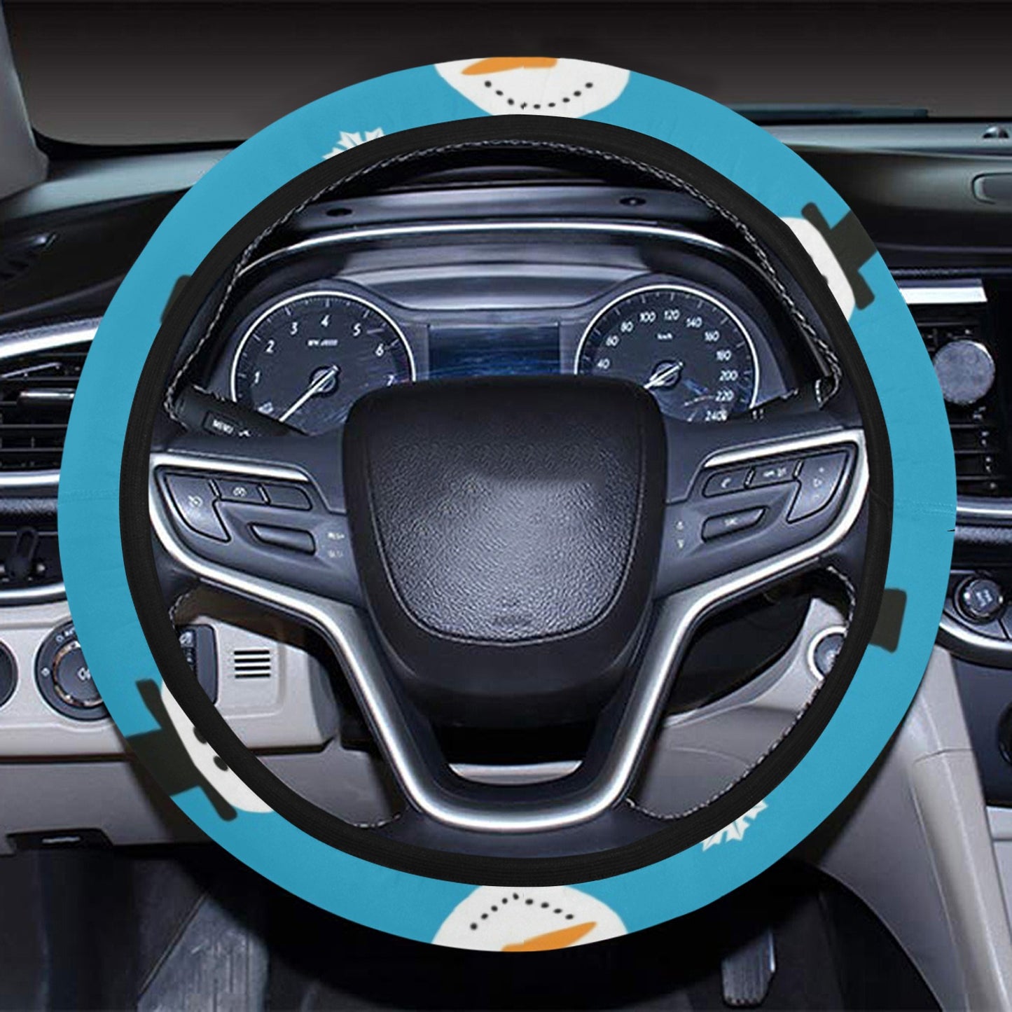 Snowman Print Design LKS303 Steering Wheel Cover with Elastic Edge