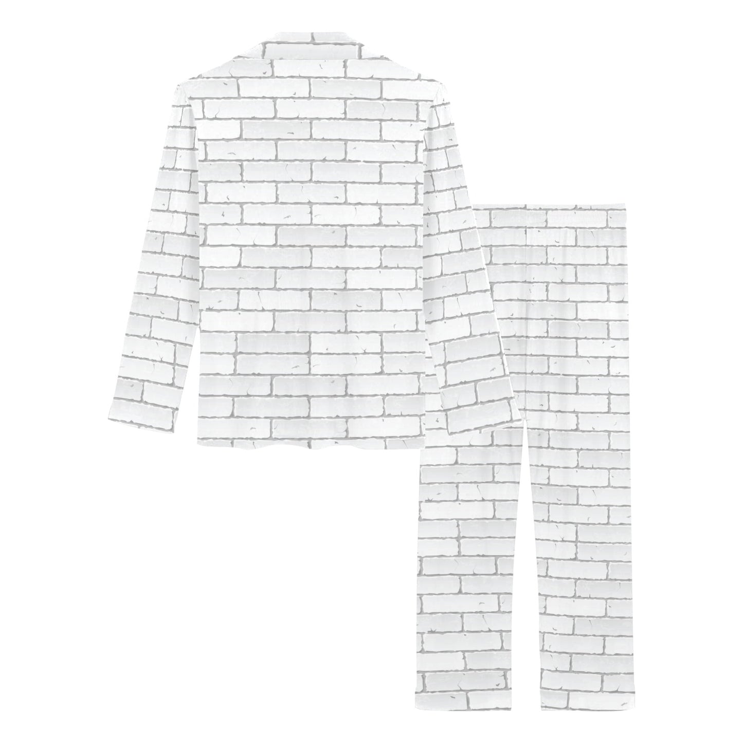 Brick White Pattern Print Design 03 Women's Long Pajama Set
