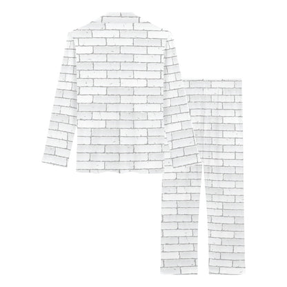 Brick White Pattern Print Design 03 Women's Long Pajama Set