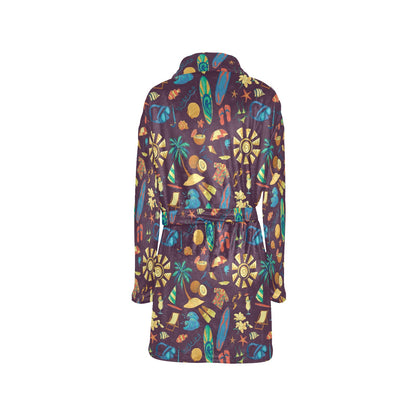 Aloha Hawaii Pattern Print Design 01 Women's Fleece Robe