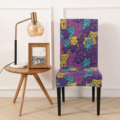 Yorkshire Terriers Print Design LKS3010 Dining Chair Slipcover
