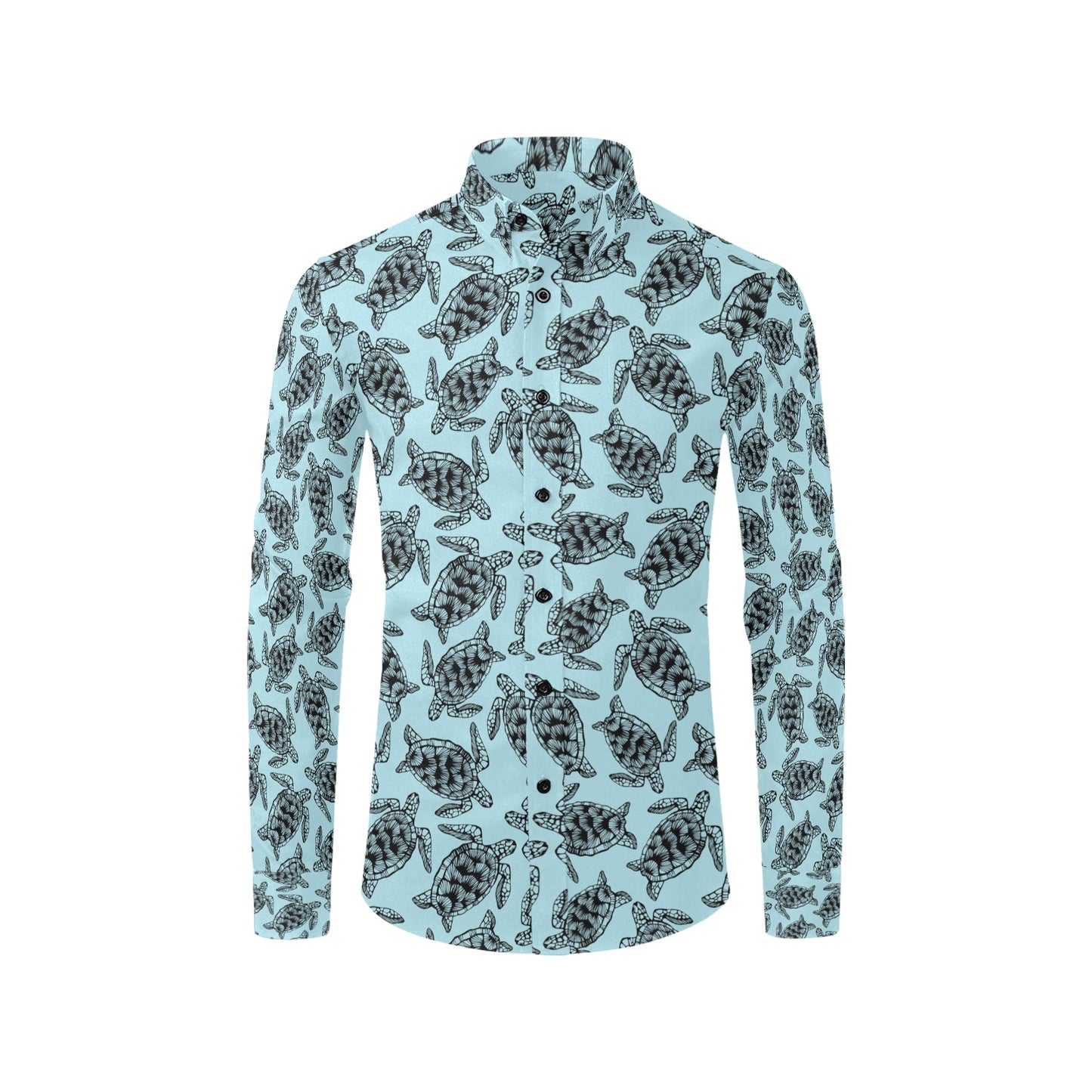 Sea Turtle Print Design LKS3010 Men's Long Sleeve Dress Shirt