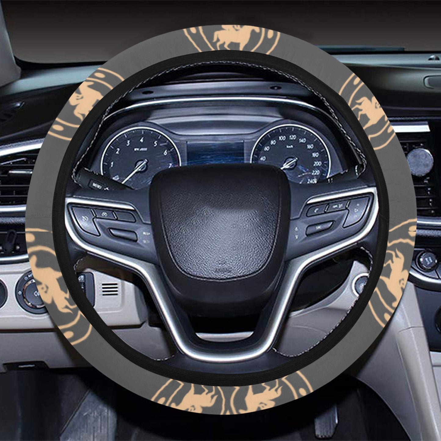 Horseshoe Print Design LKS306 Steering Wheel Cover with Elastic Edge