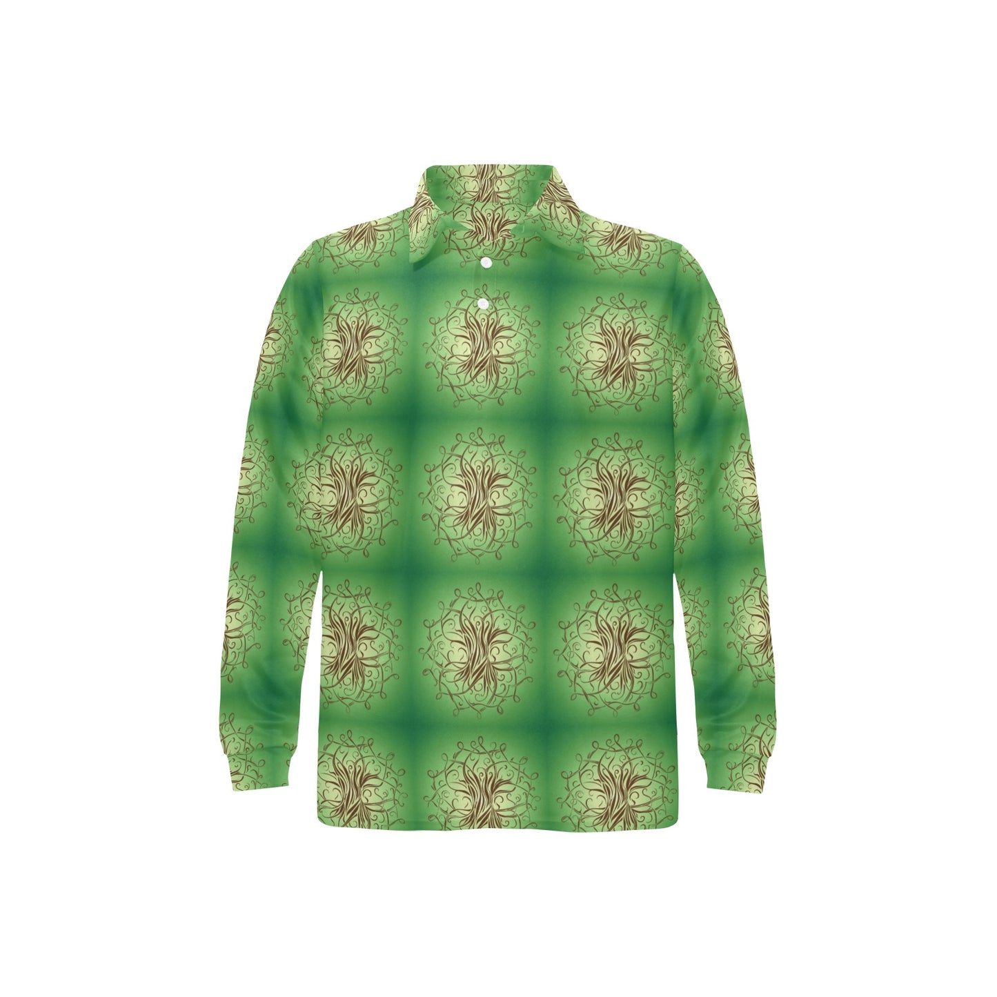 Celtic Pattern Print Design 05 Long Sleeve Polo Shirt For Men's