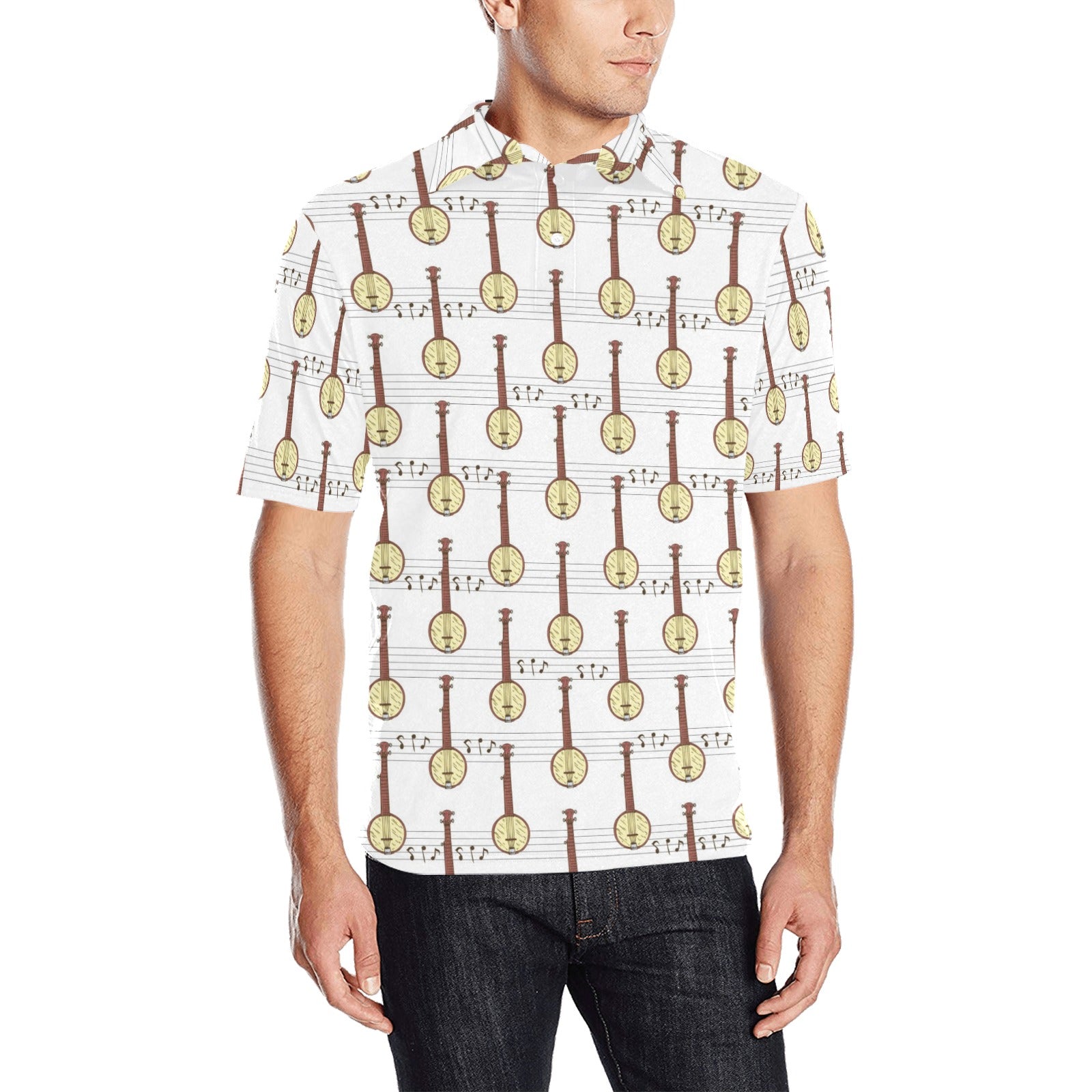 Banjo Print Design LKS402 Men Polo Shirt