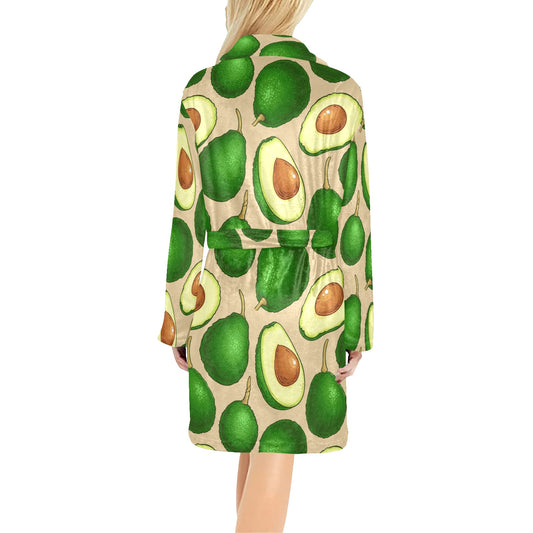 Avocado Pattern Print Design AC010 Women's Fleece Robe