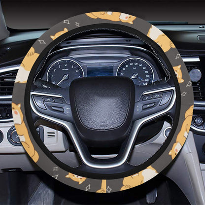 Shiba Inu Print Design LKS309 Steering Wheel Cover with Elastic Edge