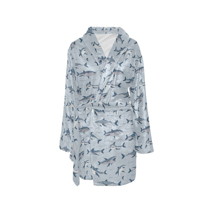 Shark Print Design LKS304 Women's Fleece Robe