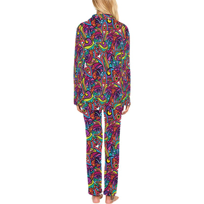 Trippy Print Design LKS302 Women's Long Pajama Set