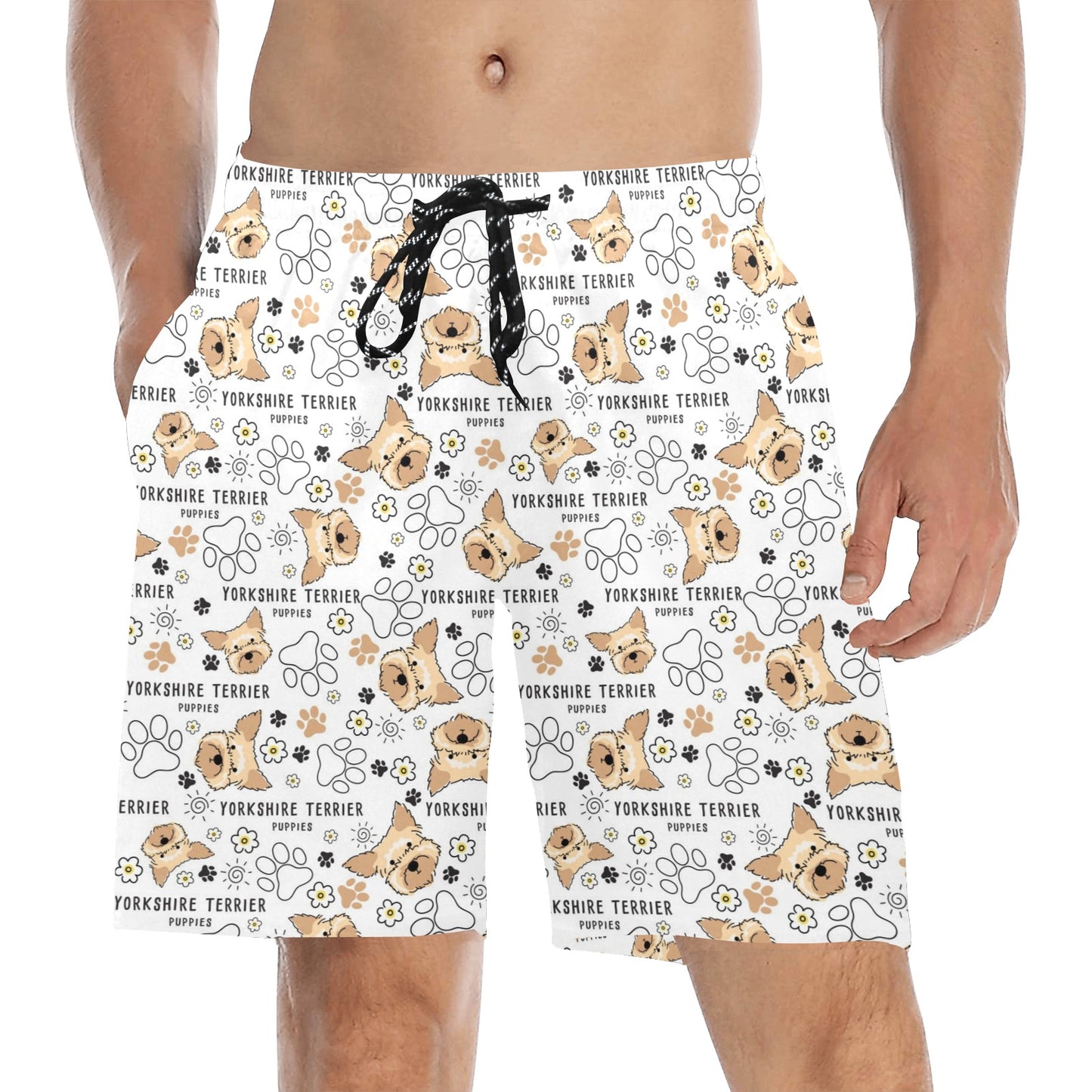 Yorkshire Terriers Print Design LKS308 Men's Swim Trunks Beach Shorts