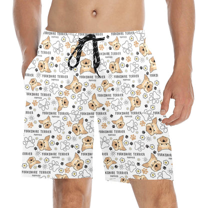 Yorkshire Terriers Print Design LKS308 Men's Swim Trunks Beach Shorts
