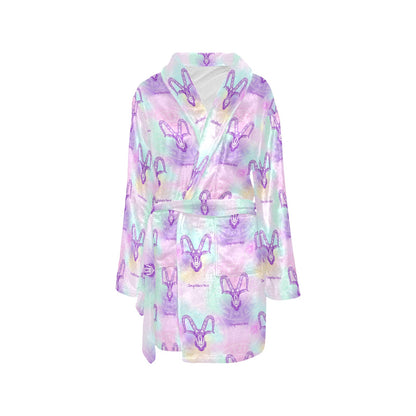 Capricorn Zodiac Pattern Print Design 02 Women's Fleece Robe