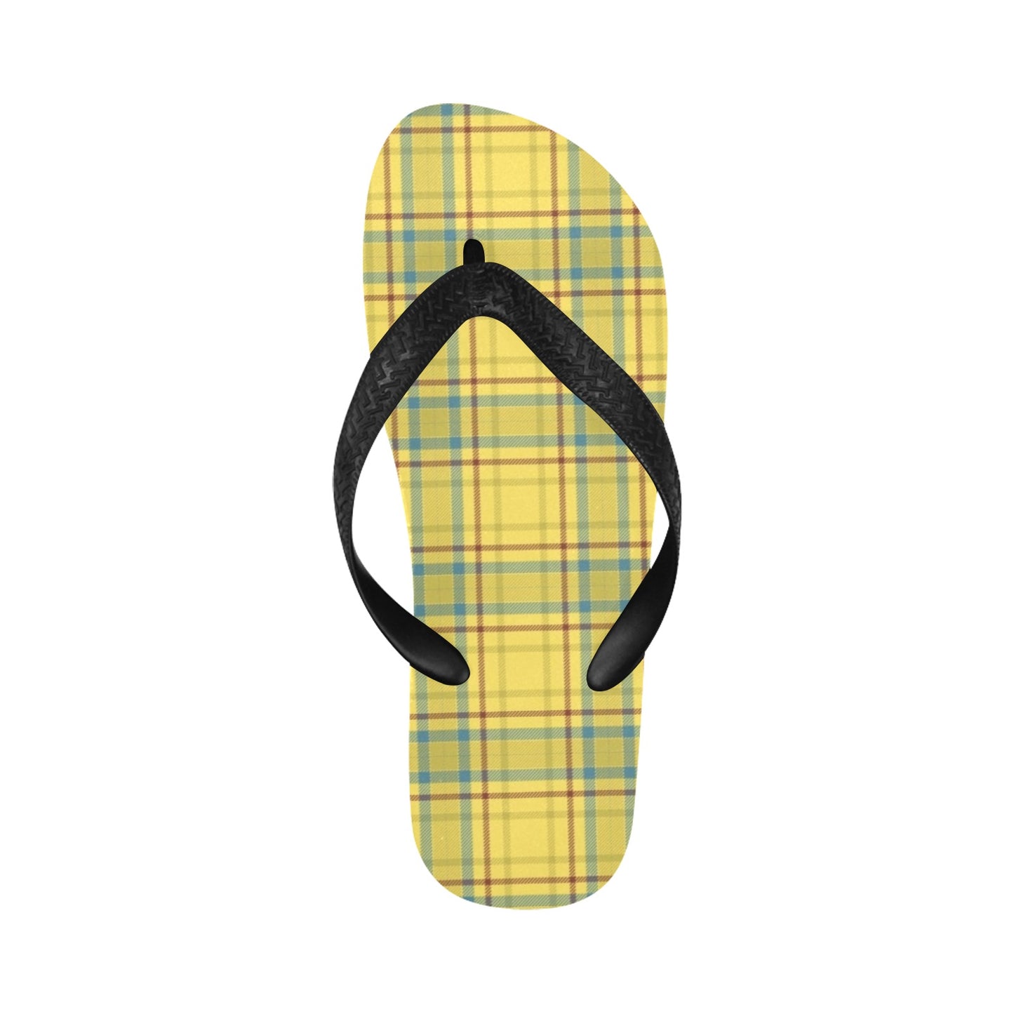 Tartan Yellow Print Design LKS301 Flip Flops