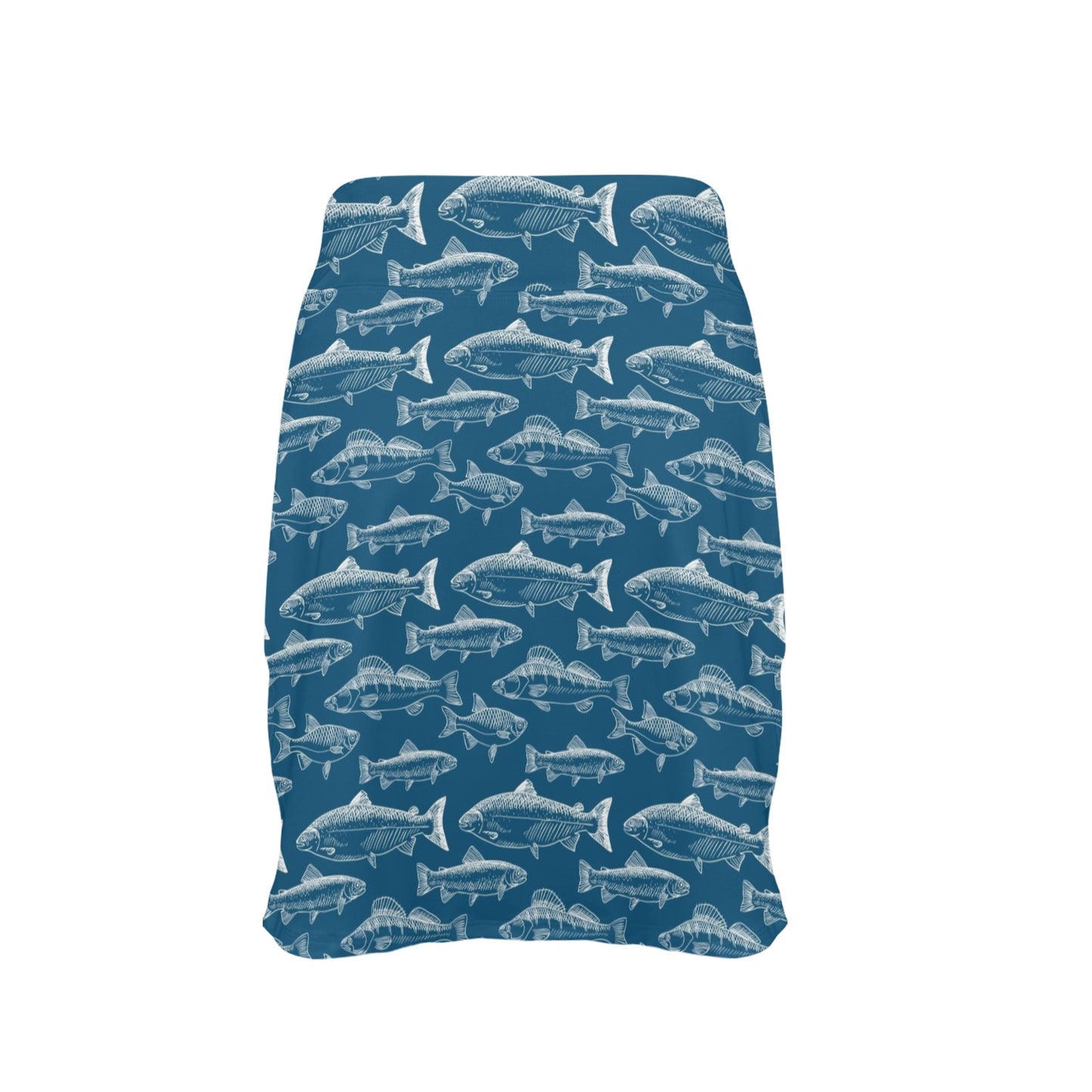 Salmon Fish Print Design LKS301 17" Golf & Pickleball Skort with Pockets