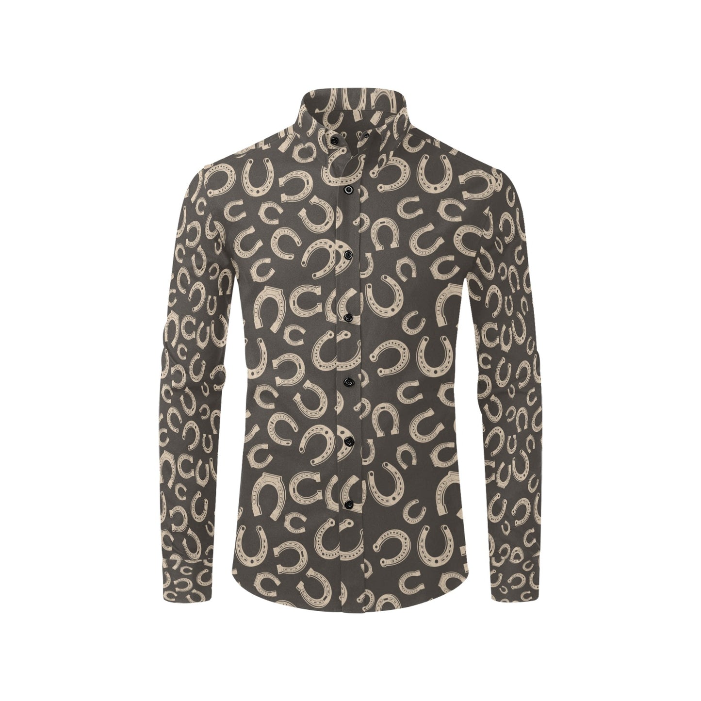 Horseshoe Print Design LKS303 Men's Long Sleeve Dress Shirt