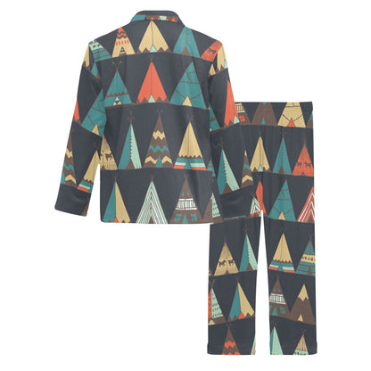 Tribal native american tent Aztec Men's Long Pajama Set
