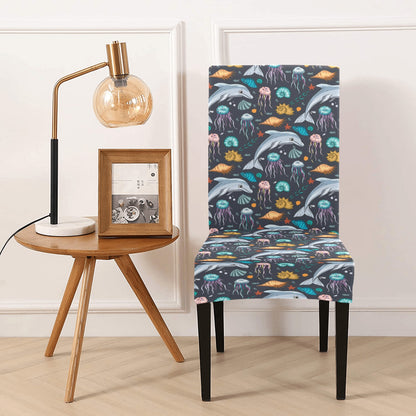 Underwater Dolphin Print Design LKS304 Dining Chair Slipcover