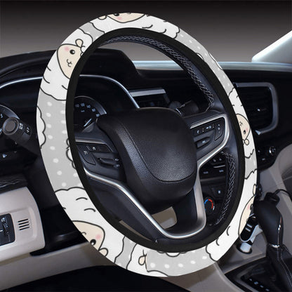 Sheep Print Design LKS401 Steering Wheel Cover with Elastic Edge