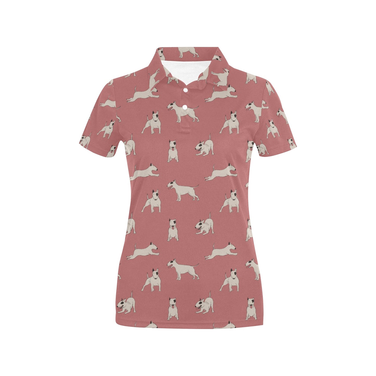 Bull Terriers Pattern Print Design 09 Women's Polo Shirt
